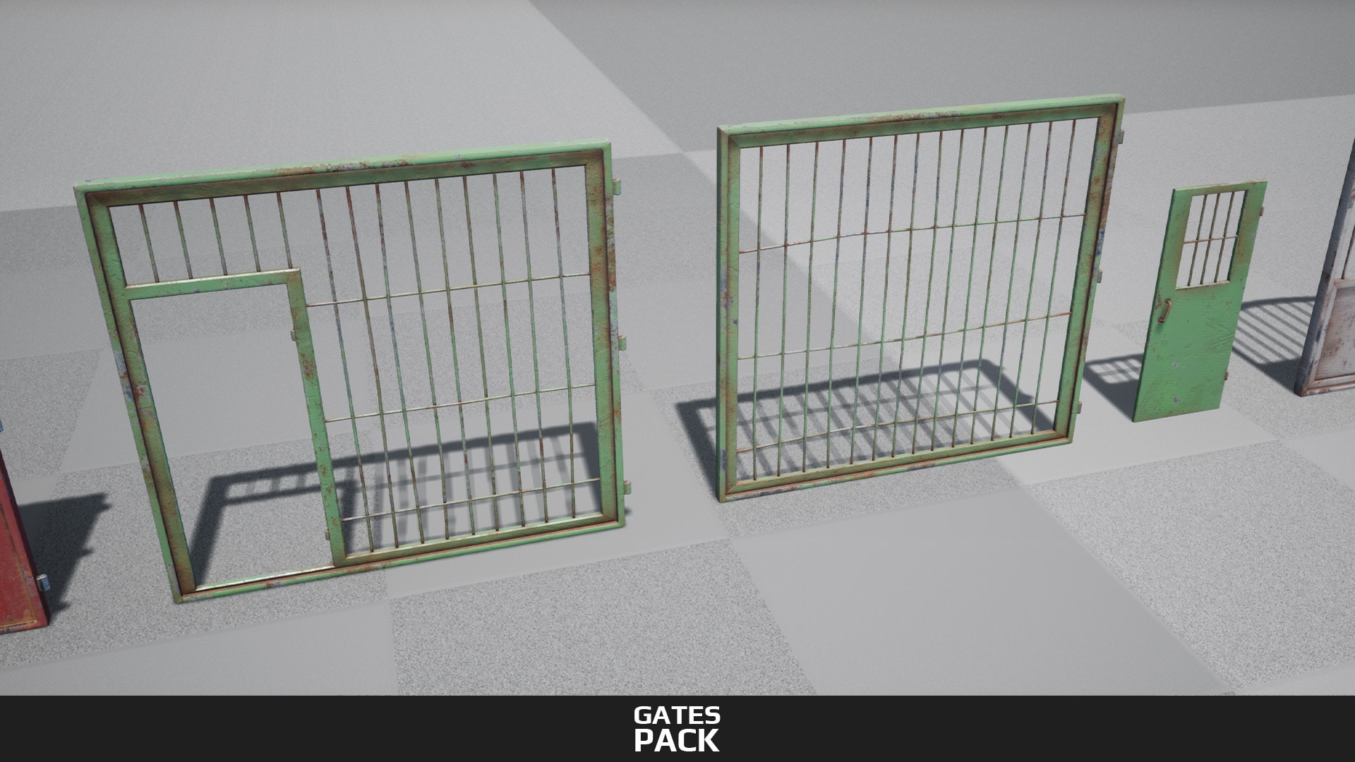 Gates Pack Old Industrial Gate (Rusty) in Props UE Marketplace